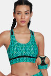 Zelocity Quick Dry Sports Bra With Removable Padding - Green Spruce — thumbnail 1